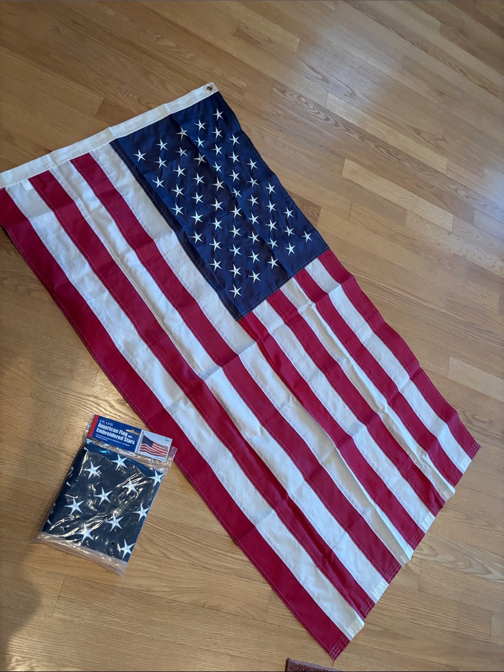 American Flags bundle/2 
w/Embroidered Stars & 2 grommets - 3’ x 5’  New/used